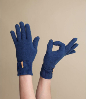 gants bleu marine Fine Knitted Gloves navy